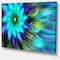 Designart - Massive Blue Green Fractal Flower - Floral Canvas Art Print